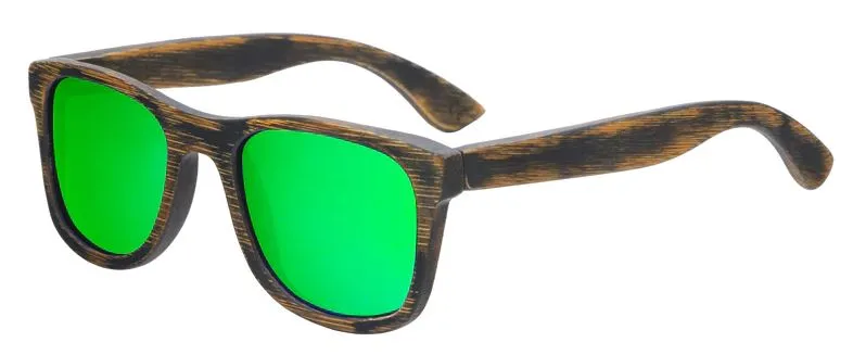 2020 NEW Bamboo sunglasses men women rugged design polarized UV400 all wood sunglasses - BB718