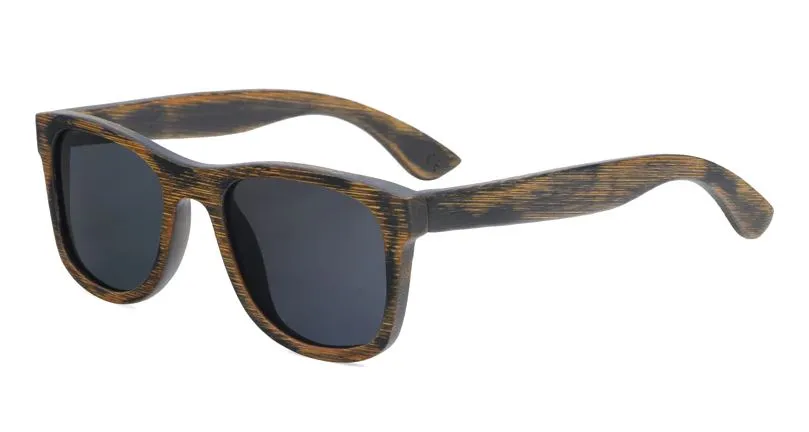 2020 NEW Bamboo sunglasses men women rugged design polarized UV400 all wood sunglasses - BB718