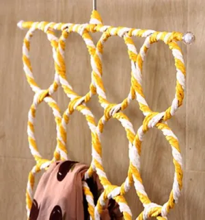 28 Circles Scarf hanger - best scarf holder - Easy Access Swivel Hook - Space Saving scarf organizer for all your scarves: Infinity Pashmina Cashmere Silk scarfs & Shawls - Scarf Storage Holder for Scarves for Women and Men's Ties