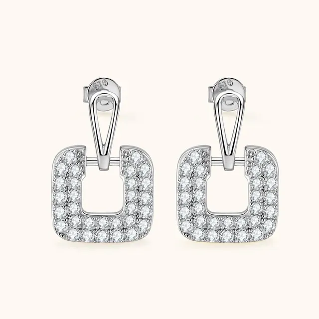 925 Silver 1.6mm 0.1CT Moissanite Drop Earrings