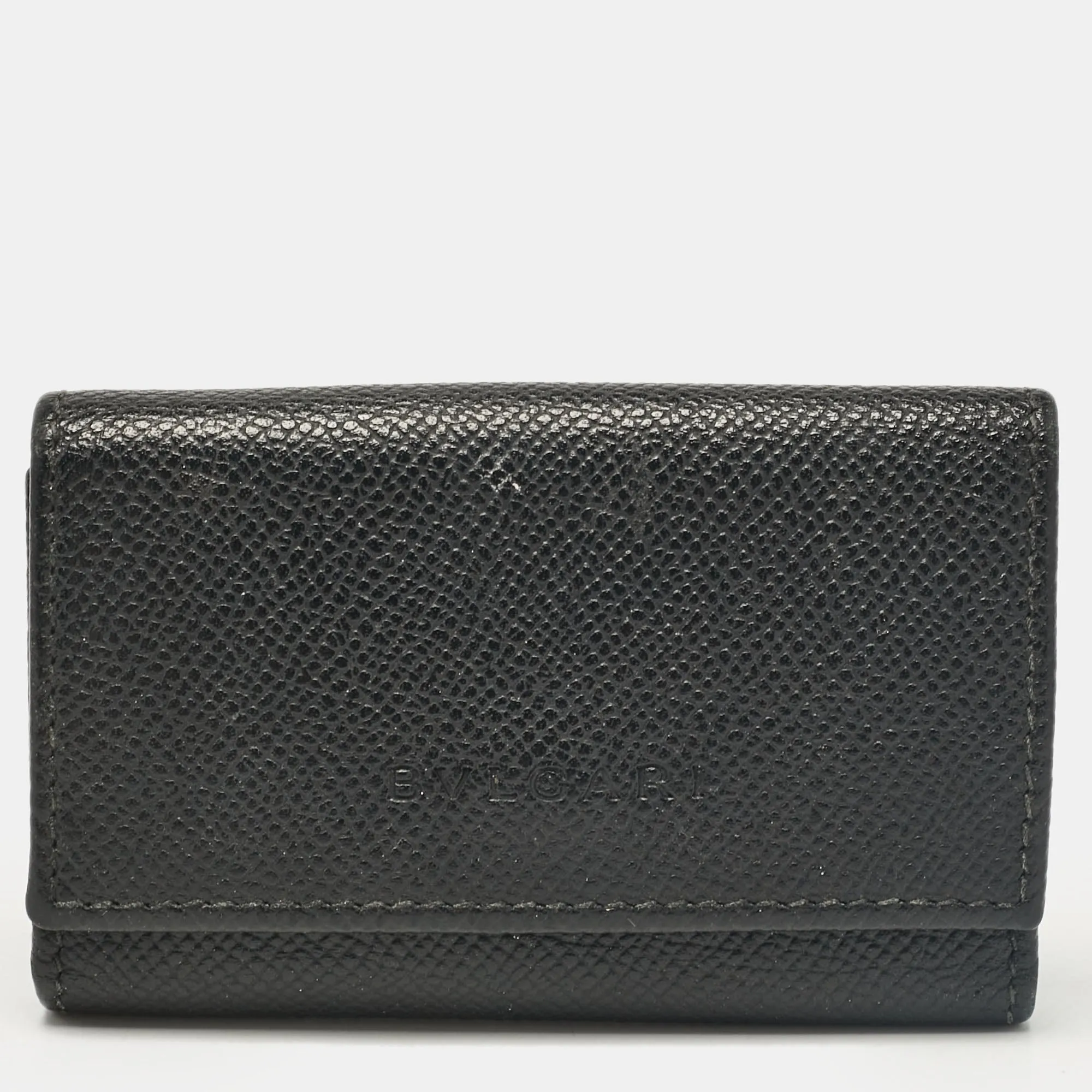 Black Leather Flap Key Holder