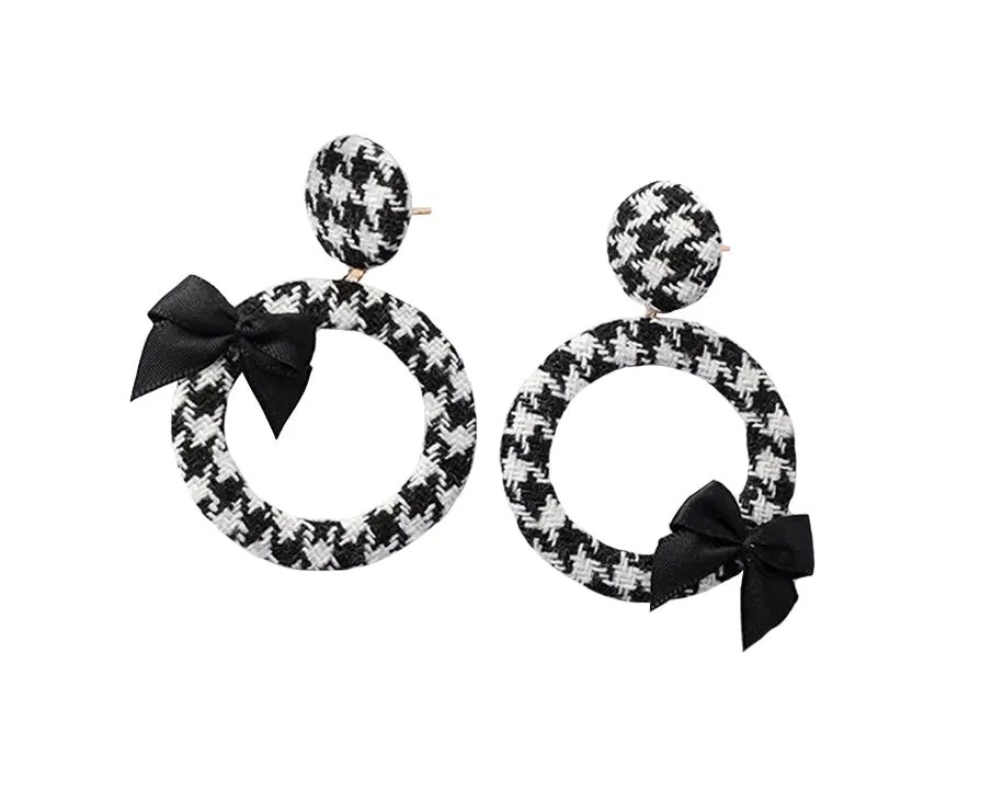 Cora Houndstooth Hoop Earrings