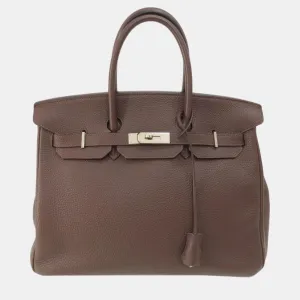 Dark Brown Togo Birkin 35 Handbag
