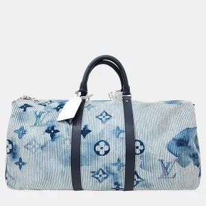 Denim Watercolor Bandouliere Keepall 50 Bag