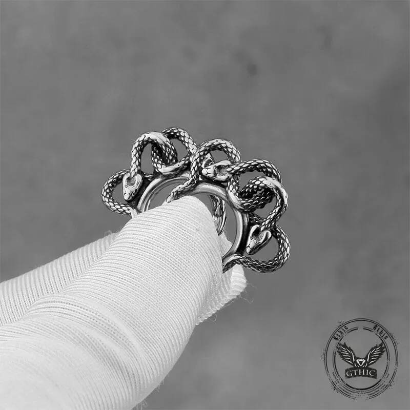 Double Snake Wrapped Stainless Steel Earrings