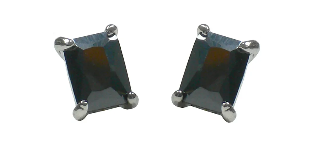 Estud500-2 Bella Emerald Cut Stud Earrings Cubic Zirconia Post Earrings NF89500-2