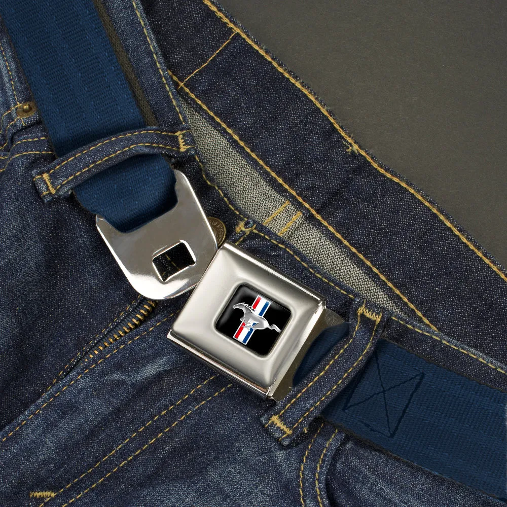 Ford Mustang Emblem Seatbelt Belt - Navy Panel Webbing