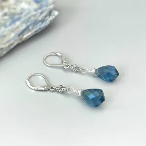 London Blue Topaz and Crystal earrings dangle