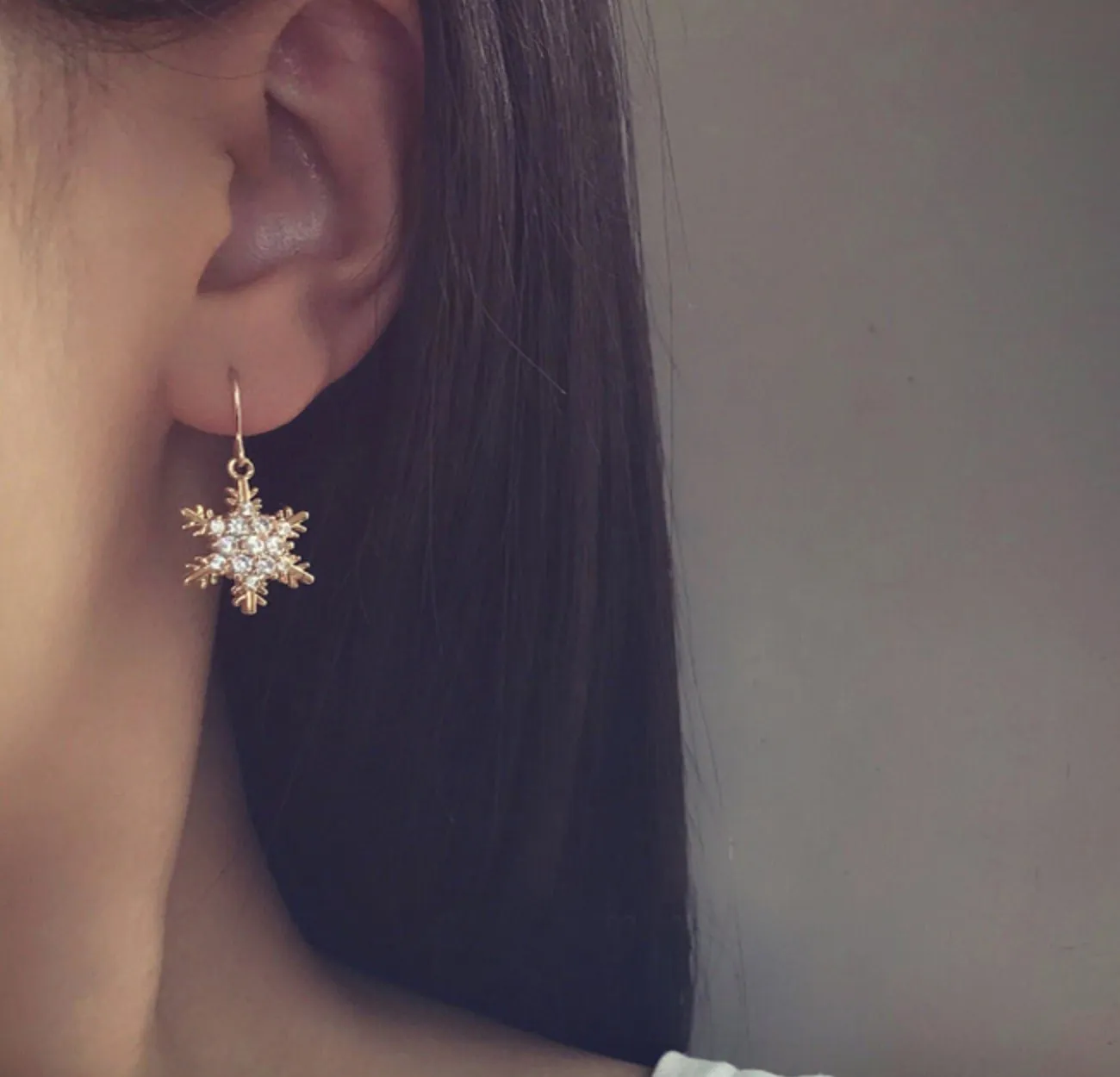 Lumi 14K Gold Fill Earrings, Winter Snowflake Christmas Ornament | Sparkle Shine