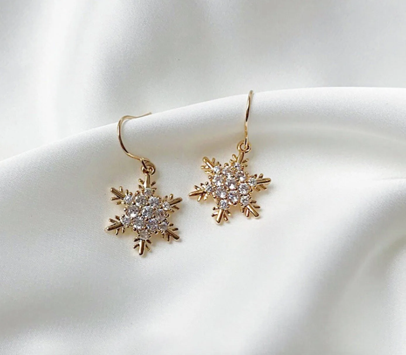 Lumi 14K Gold Fill Earrings, Winter Snowflake Christmas Ornament | Sparkle Shine