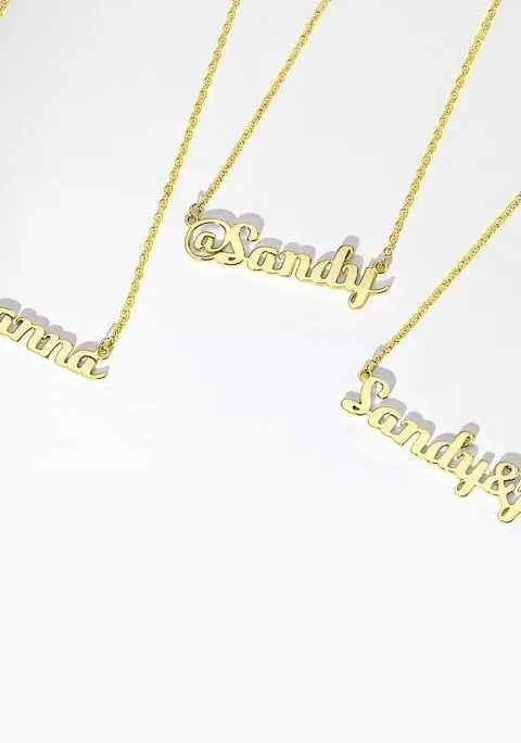 Name Necklace @ Symbol Influencer Custom Personalized Jewelry Sterling Silver Luxury KESLEY