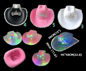 Novelty Light Up Princess Cowgirls Hats Wholesale