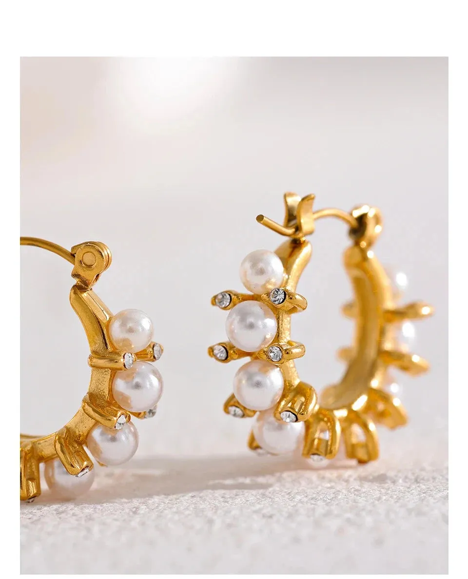 Pearl Hoop Earrings