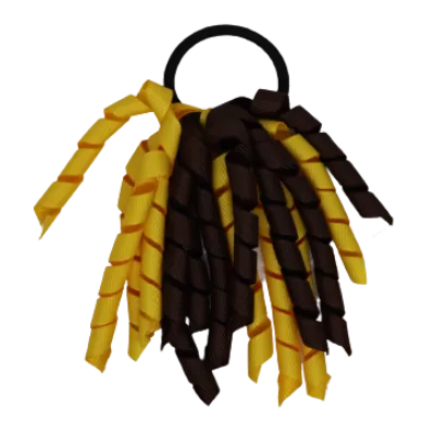 School Hair Accessories Short Curly Ponytail Streamer Hair Tie - Maize Yellow (28 colours options to pick from)