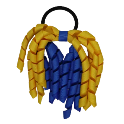School Hair Accessories Short Curly Ponytail Streamer Hair Tie - Maize Yellow (28 colours options to pick from)
