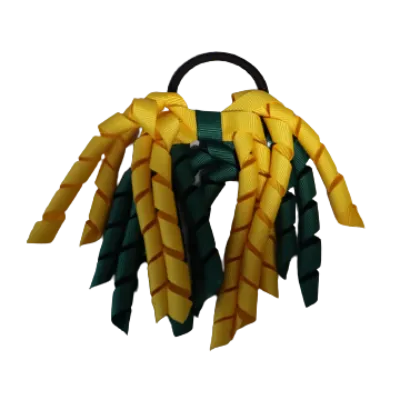 School Hair Accessories Short Curly Ponytail Streamer Hair Tie - Maize Yellow (28 colours options to pick from)