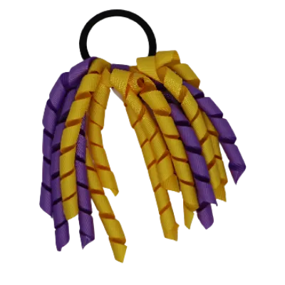 School Hair Accessories Short Curly Ponytail Streamer Hair Tie - Maize Yellow (28 colours options to pick from)