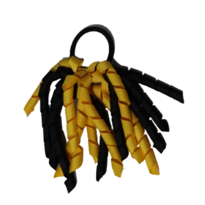 School Hair Accessories Short Curly Ponytail Streamer Hair Tie - Maize Yellow (28 colours options to pick from)