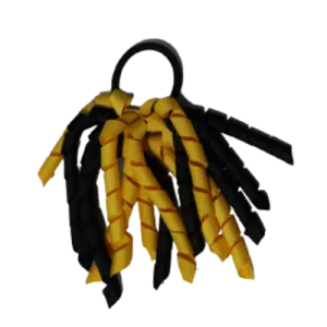 School Hair Accessories Short Curly Ponytail Streamer Hair Tie - Maize Yellow (28 colours options to pick from)