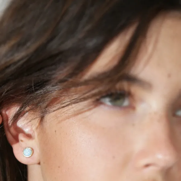Sterling silver Natural Moonstone stud earrings