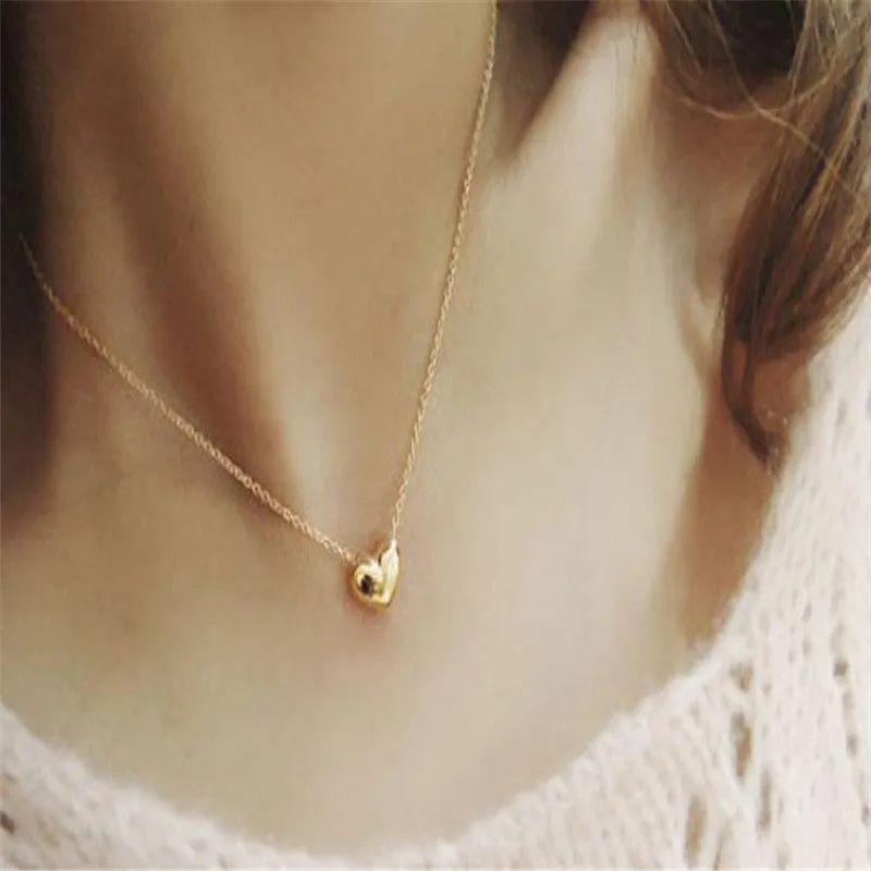 SUSENSTONE 2016 New Romantic Heart Shape Body Jewelry Statement Chain Pendant Necklace Jewelry Bijoux Femme Colar Gargantilha