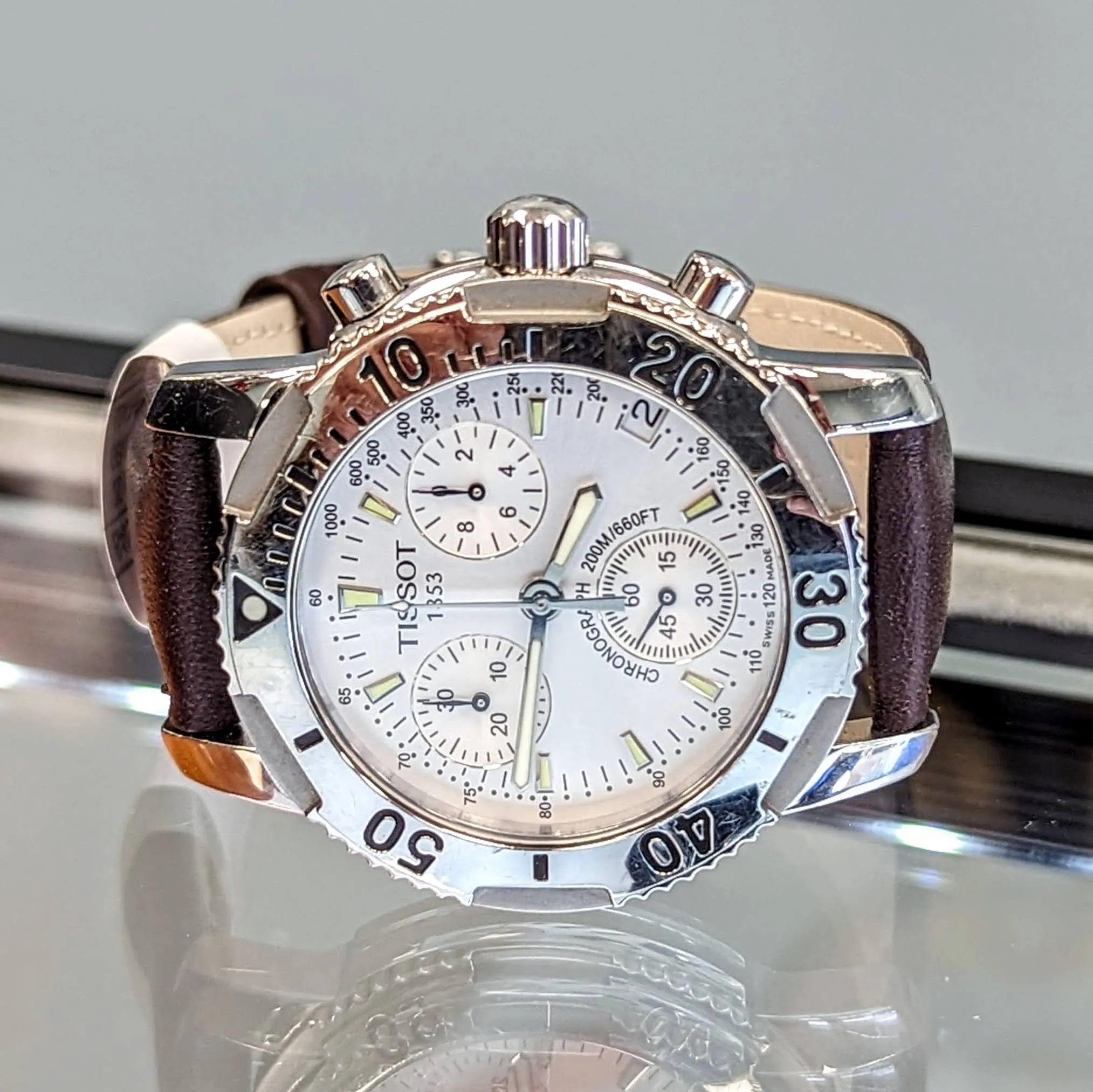 TISSOT PRS 200 Chronograph Watch T362/462K Silver Dial 40mm 200M WR  Wristwatch