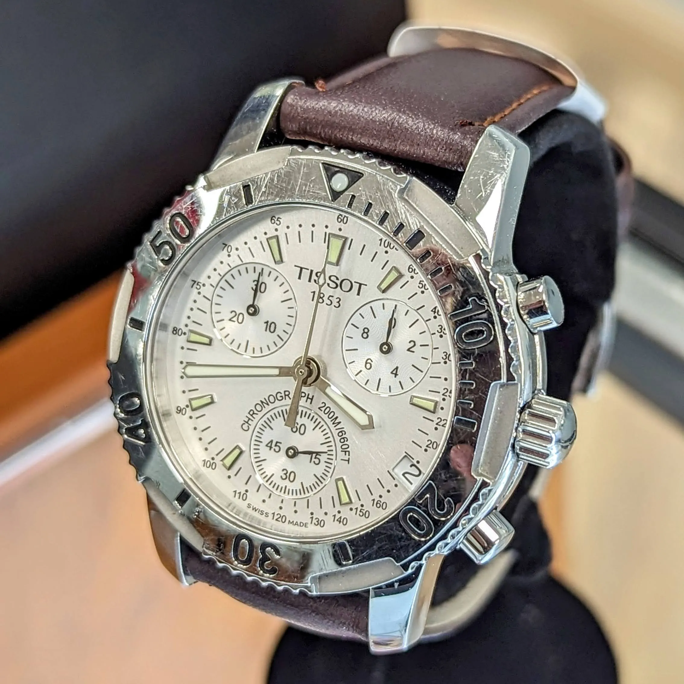 TISSOT PRS 200 Chronograph Watch T362/462K Silver Dial 40mm 200M WR  Wristwatch