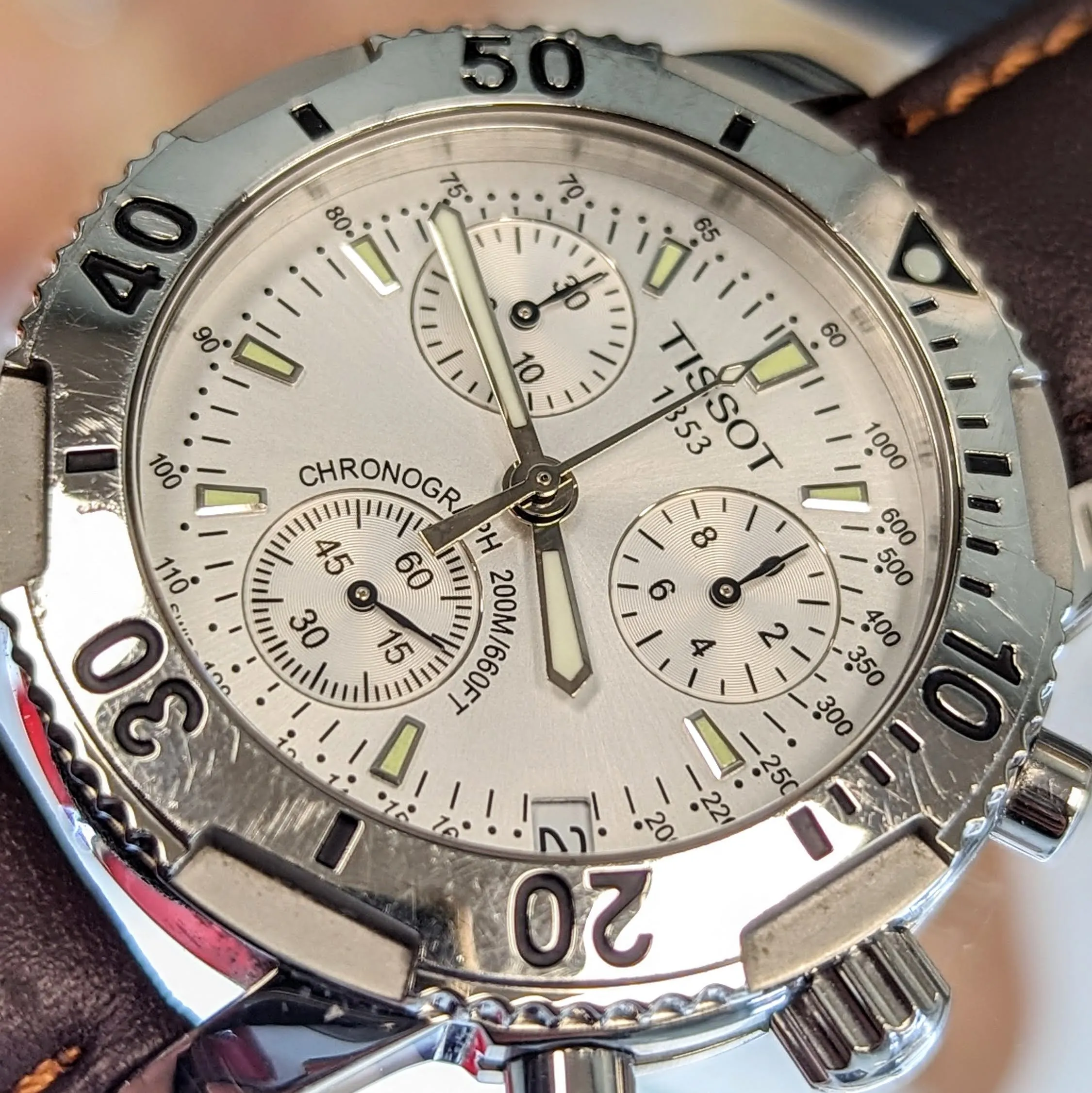 TISSOT PRS 200 Chronograph Watch T362/462K Silver Dial 40mm 200M WR  Wristwatch