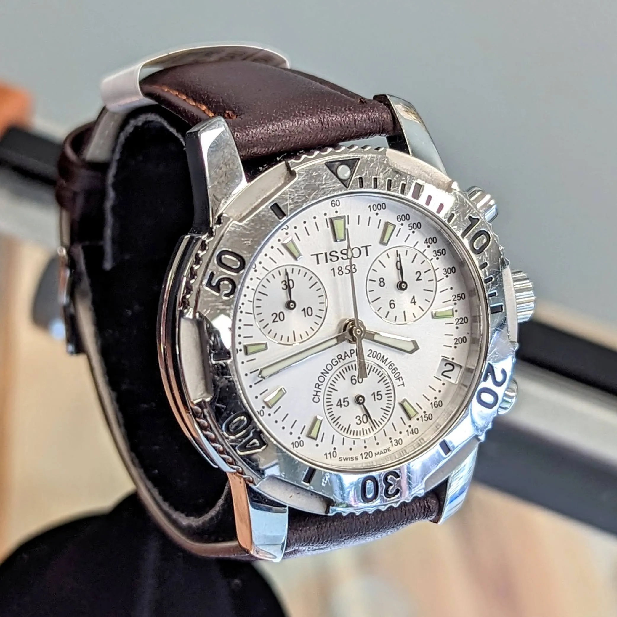 TISSOT PRS 200 Chronograph Watch T362/462K Silver Dial 40mm 200M WR  Wristwatch