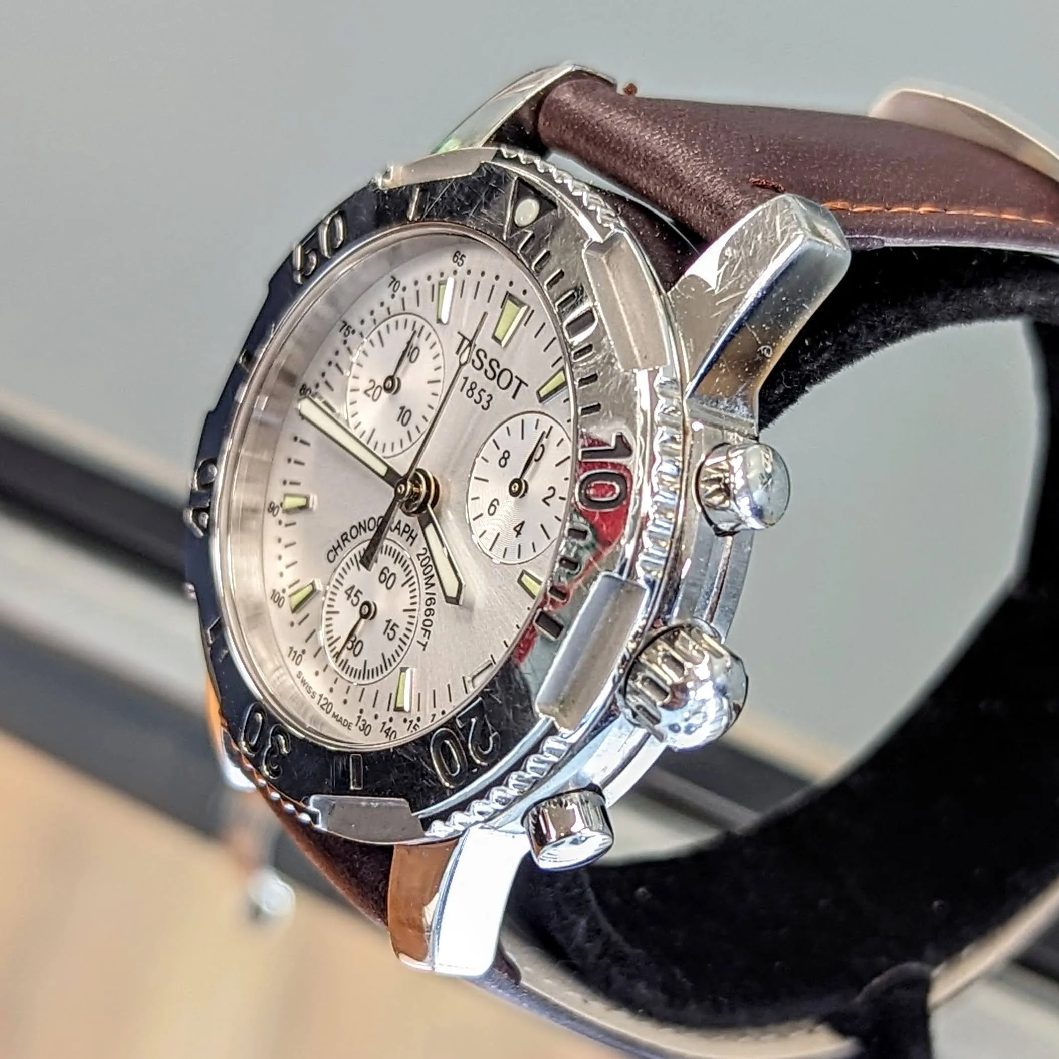 TISSOT PRS 200 Chronograph Watch T362/462K Silver Dial 40mm 200M WR  Wristwatch