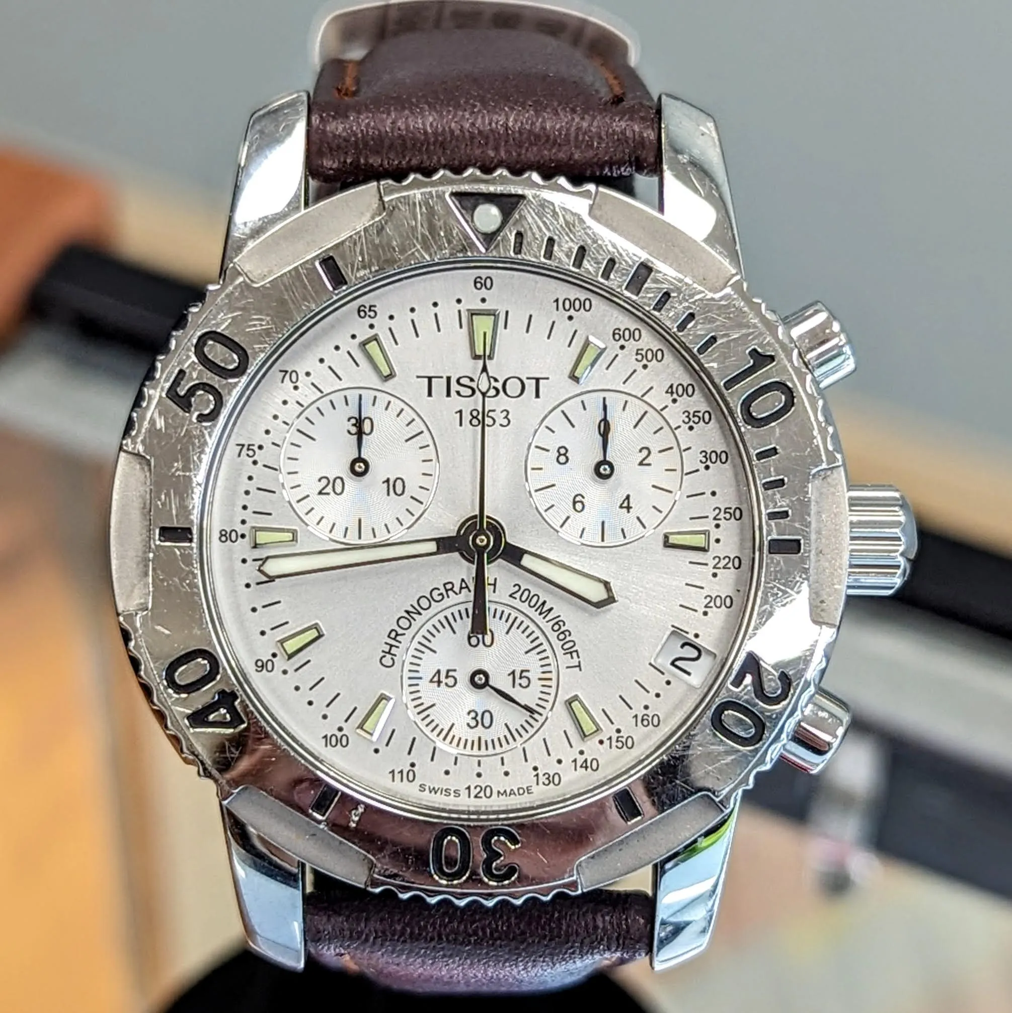 TISSOT PRS 200 Chronograph Watch T362/462K Silver Dial 40mm 200M WR  Wristwatch