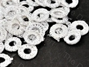 White 1 CM Round Crochet Thread Rings