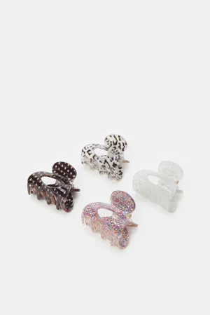 Women Assorted Embellished Hair Claw Set (4 Piece)